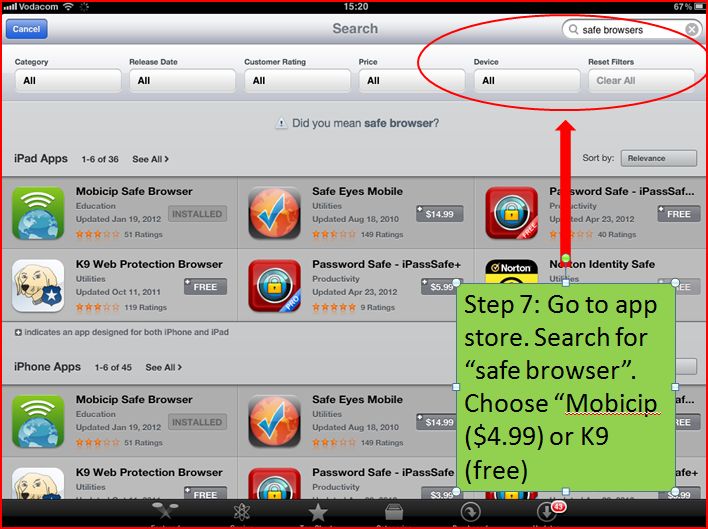 searching for a safe browser on apple app store